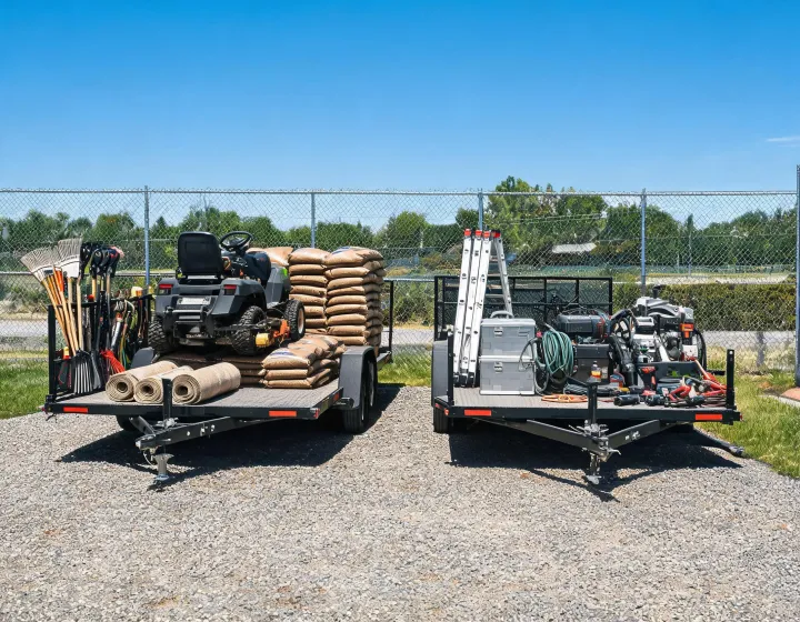 Utility trailer applications at a contractor yard